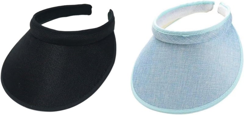 jecvxor Cloth Covered Slip-On Visor for Women, Adjustable Cap Sports Sun Visors for Men - Image 1